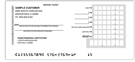 Personal Deposit Ticket